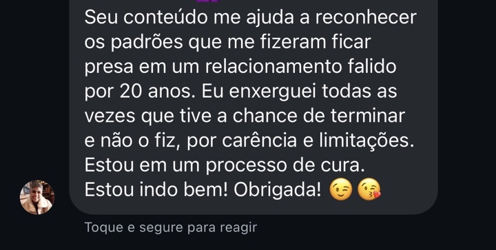 Depoimento via Instagram