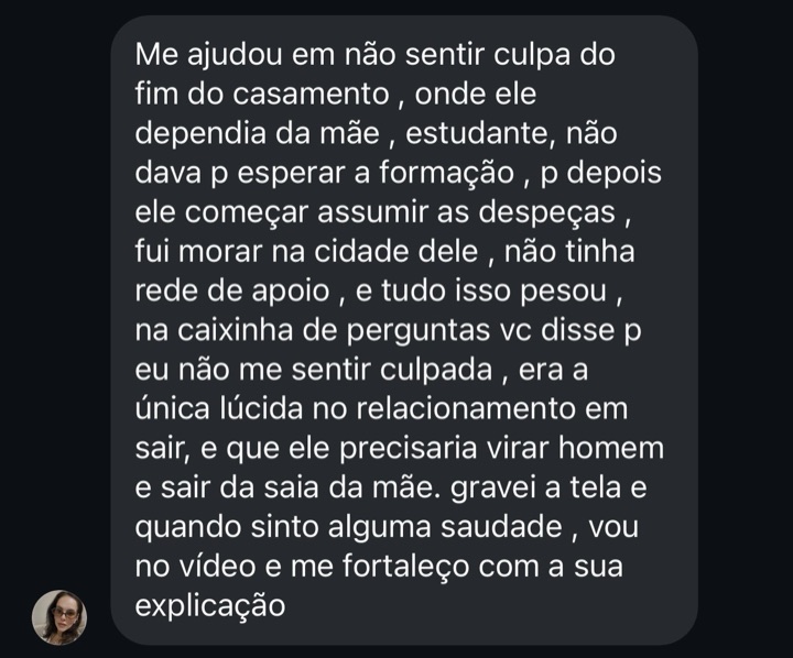 Depoimento via Instagram